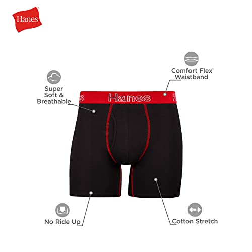 Hanes Cool Comfort® Men's Boxer Briefs Pack, Moisture-Wicking Cotton, 6-Pack