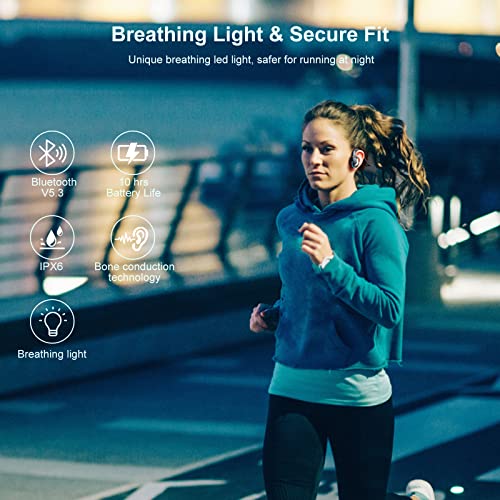 Bone Conduction Headphones, Open Ear Bluetooth Headphones With Built-in  Mic, Waterproof Wireless Sport Headset For Running Workout Gym