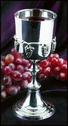 Silver Communion Cup with Grapes