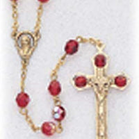 Catholic & Religious Gifts, Rosary RED Gold 6.3MM 20"