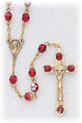 Catholic & Religious Gifts, Rosary RED Gold 6.3MM 20"