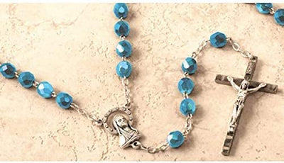 Catholic & Religious Gifts, Rosary Blue Silver 7MM 22