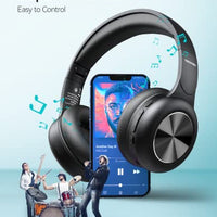 TECKNET Bluetooth Headphones Over Ear, 65H Playtime Lightweight Wireless Headphones Hi-Fi Stereo with 3EQ, Foldable Headset with Multipoint Connect for Travel Work Laptop Cellphone PC, Wired Optional