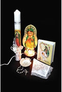 Catholic & Religious Gifts, BAPTISM GIFT SET ENGLISH NEUTRAL W/GUADALUPE NITELIGHT