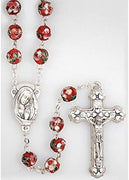 Catholic & Religious Gifts, Rosary Beads Cloisonne RED 8MM 22"