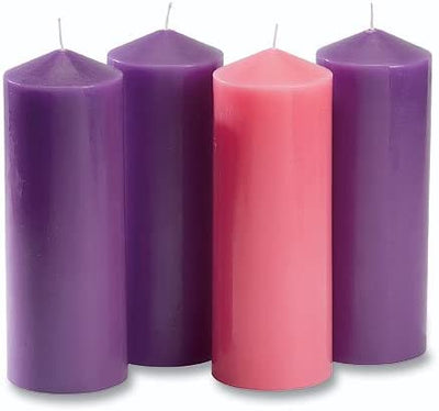 Purple Advent Pillar Candle Set