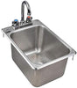 10" x 14" x 10" Stainless Steel 16-Gauge One Compartment Drop-In Sink with 8" Faucet (10" x 14" x 5")