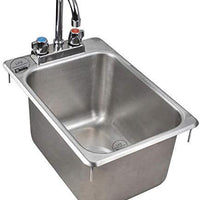 10" x 14" x 10" Stainless Steel 16-Gauge One Compartment Drop-In Sink with 8" Faucet (10" x 14" x 5")