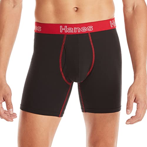 Hanes Men's Underwear Boxer Briefs Pack, Moisture-Wicking Underwear, S