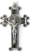 Catholic & Religious Gifts, Small Crucifix with Enamel NIKEL Black 3"