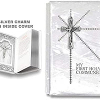 Catholic & Religious Gifts, First Communion Missal Book White Spanish Silver SCRUCIFIX146