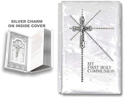 Catholic & Religious Gifts, First Communion Missal Book White Spanish Silver SCRUCIFIX146