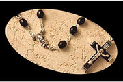 Catholic & Religious Gifts, Rosary Black Silver, 5MM 14"