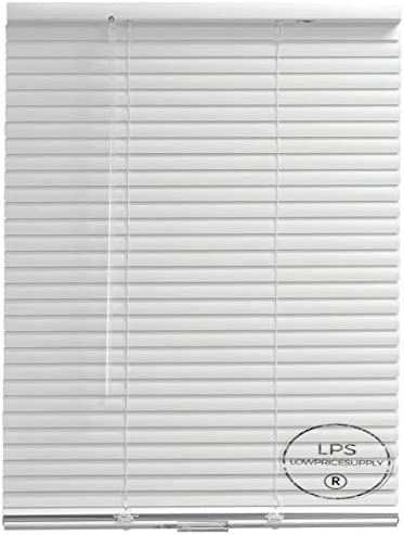 26.5" x 64" White 1" Mini Vinyl Cordless Window Blind (W x L)