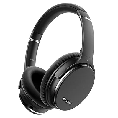 Srhythm NC35 Noise Cancelling Headphones Wireless Bluetooth 5.0, Fast Charge Over-Ear Lightweight Headset with Microphones,Mega Bass 50+ Hours’ Playtime