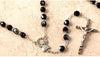 Catholic & Religious Gifts, Rosary Black Silver 7MM 22"