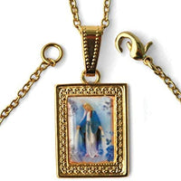 Catholic & Religious Gifts, Photo Charm & Necklace Lady Grace GLD Layered DLX Box