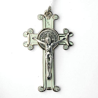 Catholic & Religious Gifts, Small Crucifix with Enamel NIKEL Luminous 3