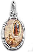 Catholic & Religious Gifts, Pendant Silver Our Lady OL Guadalupe/Diego 12pc