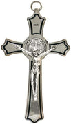 Catholic & Religious Gifts, Crucifix ST Benedict Nickle 8"