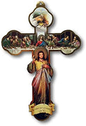 Catholic & Religious Gifts, Cross Wall Divine Mercy 3 English 8.25"