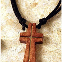 Catholic & Religious Gifts, Necklace Plain Cross LITE Brown ; 1-3/4" 12pc