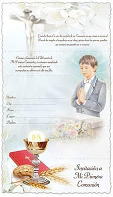 Catholic & Religious Gifts, First Communion Invitation Spanish W/Envelope POP-UP BOY Spanish W/Envelope 100/PKG