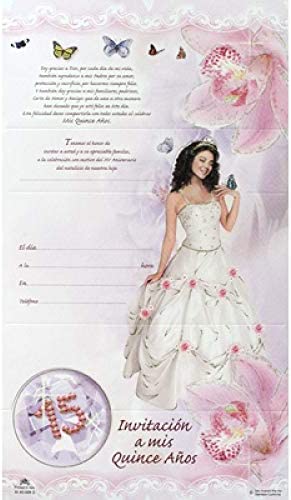 Catholic & Religious Gifts, XV Quinceanera Invitation English Quad Series 100/PKG