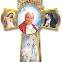 Catholic & Religious Gifts, Cross Wall ST John Paul II 12" (30CM)