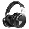 Silensys E7 Active Noise Cancelling Headphones Bluetooth Headphones with Microphone Deep Bass Wireless Headphones Over Ear, Comfortable Protein Earpads, 30 Hours Playtime for Travel/Work, Black