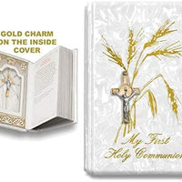 Catholic & Religious Gifts, First Communion Missal Book White Spanish Gold SCRUCIFIX91