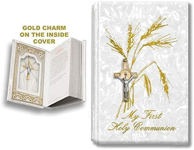 Catholic & Religious Gifts, First Communion Missal Book White Spanish Gold SCRUCIFIX91