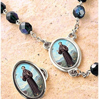 Catholic & Religious Gifts, Rosary Crystal Beads SAN Francis of Assisi Silver 7MM 21 3/4"