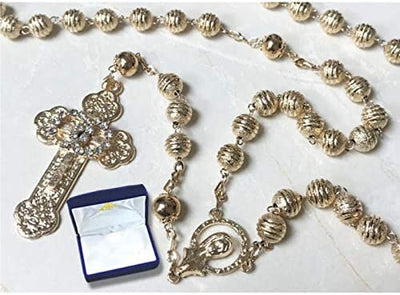 Catholic & Religious Gifts, ROSARY GOLD CHAIN W/GOLD BEADS 20.5