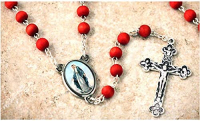 Catholic & Religious Gifts, Rosary Rose Wood Scented Lady of Grace 18