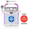 Singing Machine SML682BTW Groove Cube Karaoke Player with Bluetooth and Echo Control, White