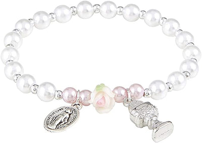 First Communion Rose Bracelet - 12/pk