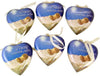 Set of 6! Heart Shaped Christ the Savior is Born Decoupage Christmas Ornament