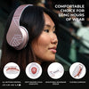 PowerLocus Bluetooth Over-Ear Headphones, Wireless Stereo Foldable Headphones Wireless and Wired Headsets with Built-in Mic, Micro SD/TF, FM for iPhone/Samsung/iPad/PC (Rose Gold)