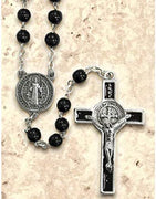 Catholic & Religious Gifts, Rosary Beads Black ST Benedict, 18.5" 6MM