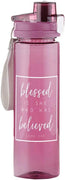 Religious Blessed Is She Who Has Believed Luke 1:45 Water Bottle, 24 Ounce