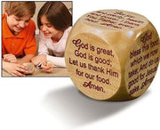 Large Wooden 2 1/4" Diameter Christian Mealtime Prayers Prayer Cube