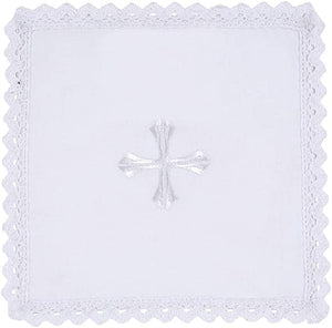 Christian Brands Cross with Lace Trim Chalice Pall with Insert - 4/pk