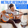 PyleUsa Resophonic Resonator Acoustic Electric Guitar - 6 String Round Neck Sunburst Mahogany Traditional Resonator w/Built-in Pre Amplifier, Case Bag, Strap, Steel Strings, Tuner, Picks (PGA500BR.9)