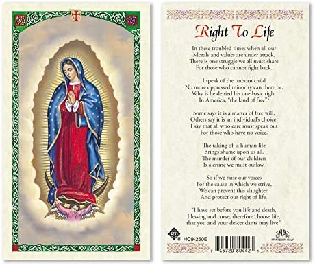 Catholic & Religious Gifts, Our Lady of Guadalupe - Right to Life 25/PKG