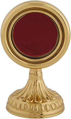 Christian Brands Sudbury Brass Small Round Plain Reliquary Catholic Church Supplies, 3 3/4 Inches