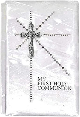 Catholic & Religious Gifts, First Communion Missal Book White Spanish Silver SCRUCIFIX151