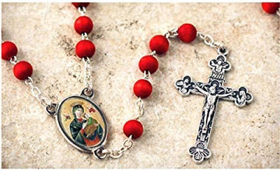 Catholic & Religious Gifts, Rosary Rose Petal Wood Scented OL PER Help 18