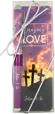 Religious Amazing Love Gift Pen with Bookmark, 5 1/2 Inch