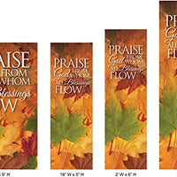 Praise God from Whom All Blessings Flow Fall Harvest Church Banners (3 Feet (W) x 5 Feet (H), Pole Hem)